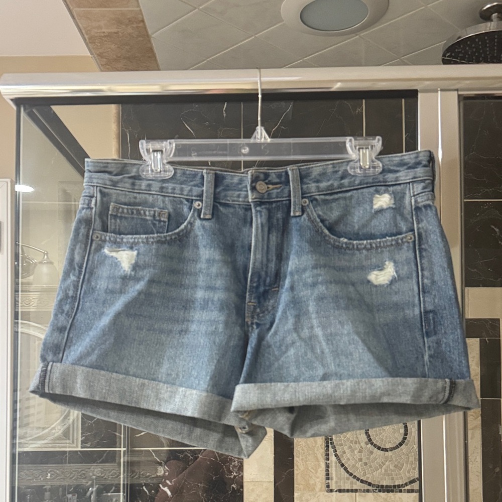 Lucky Brand Medium Wash Rolled-Hem Denim Shorts